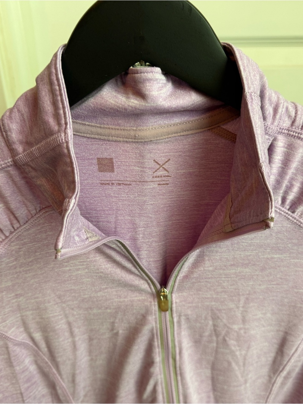 Xersion Lavender Heather Quarter-Zip Active Top